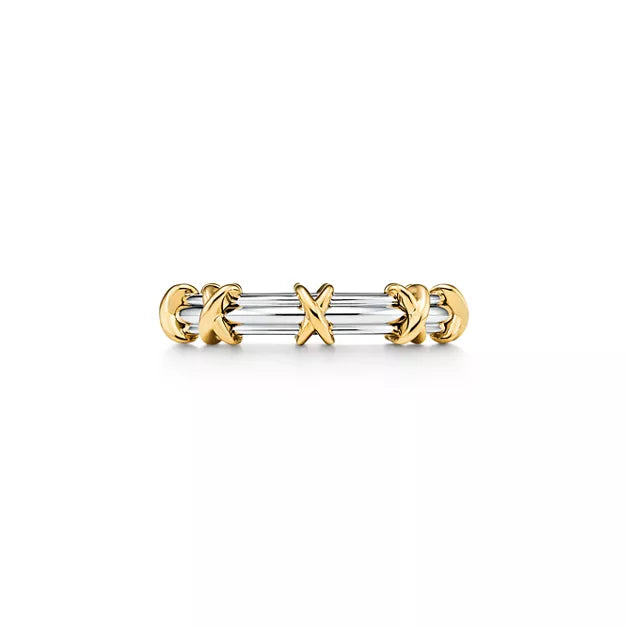 Tiffany Schlumberger Sixteen Stone all-metal ring—X-motif band