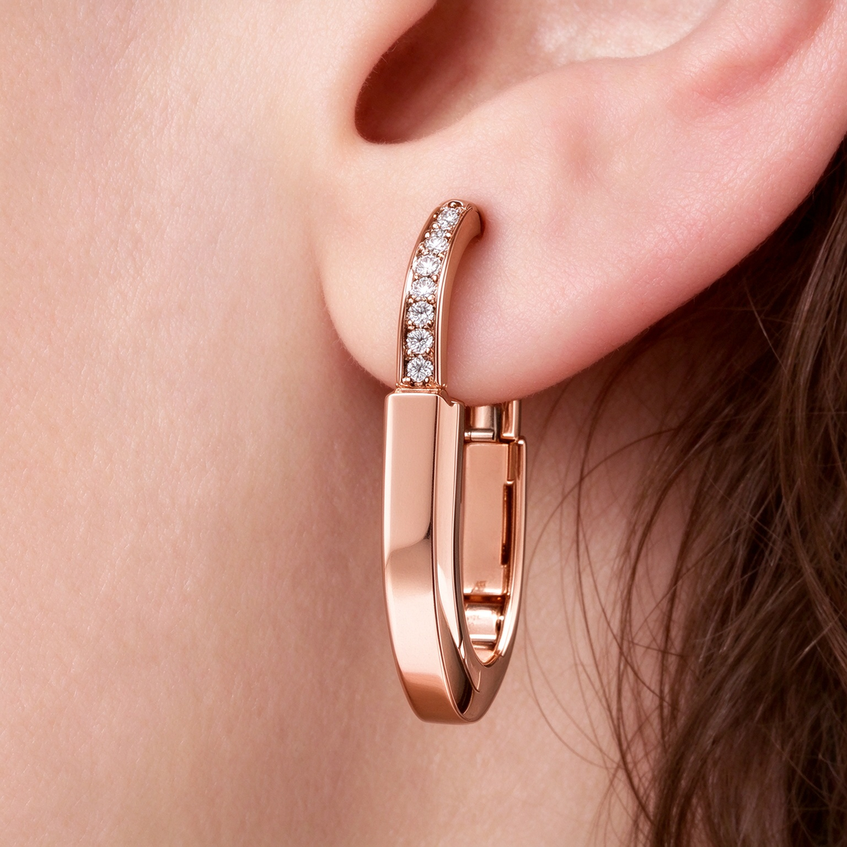 Tiffany Lock Collection Medium Rose Gold Earrings – Iconic Padlock-Inspired Design | Luxury Jewelry