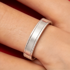 Tiffany Silver Milgrain Ring—Classic wide wedding band; Tiffany-style engagement ring for men and women.