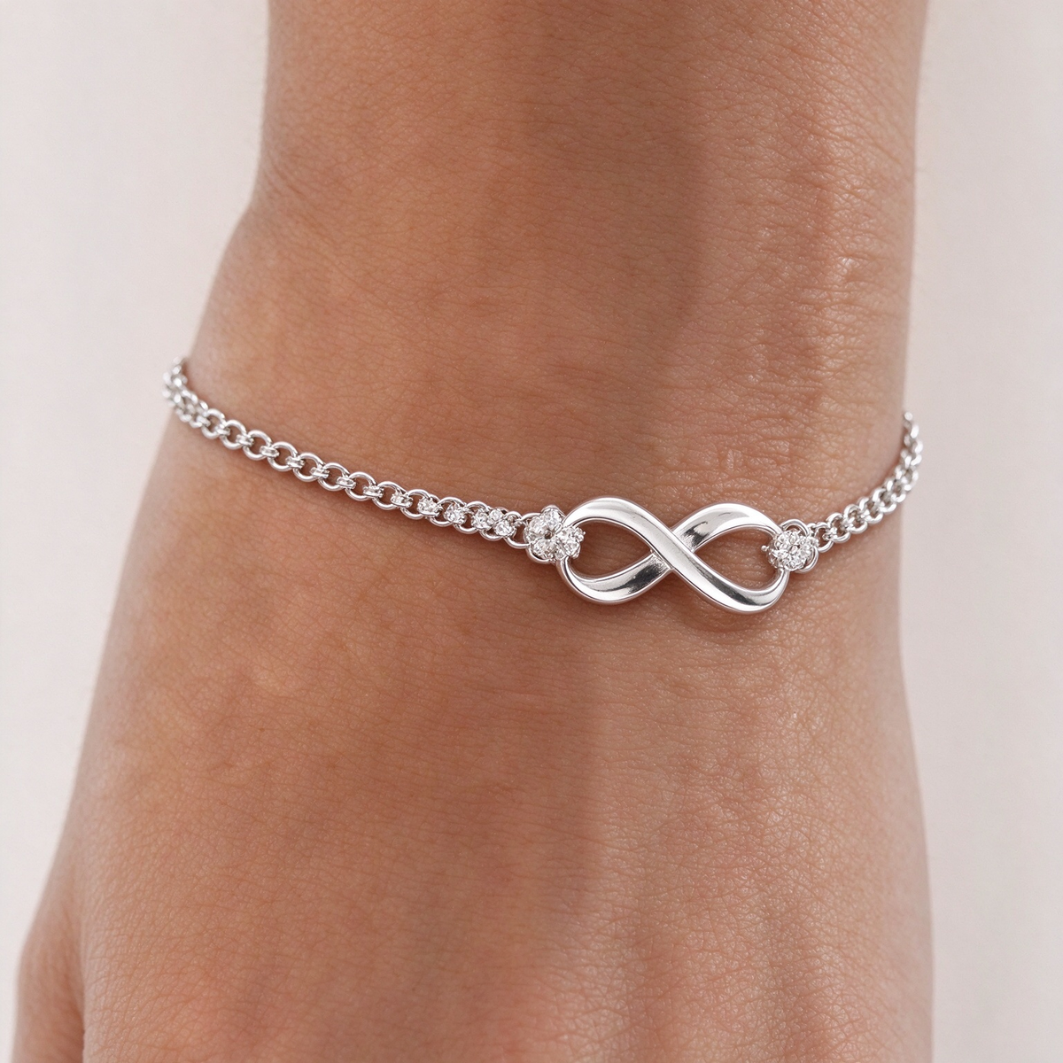 Tiffany & Co. Tiffany Infinity Collection Double-Chain Silver Bracelet