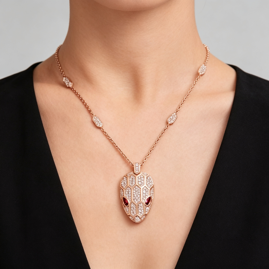 BVLGARI Serpenti Seduttori Necklace – Rose Gold
