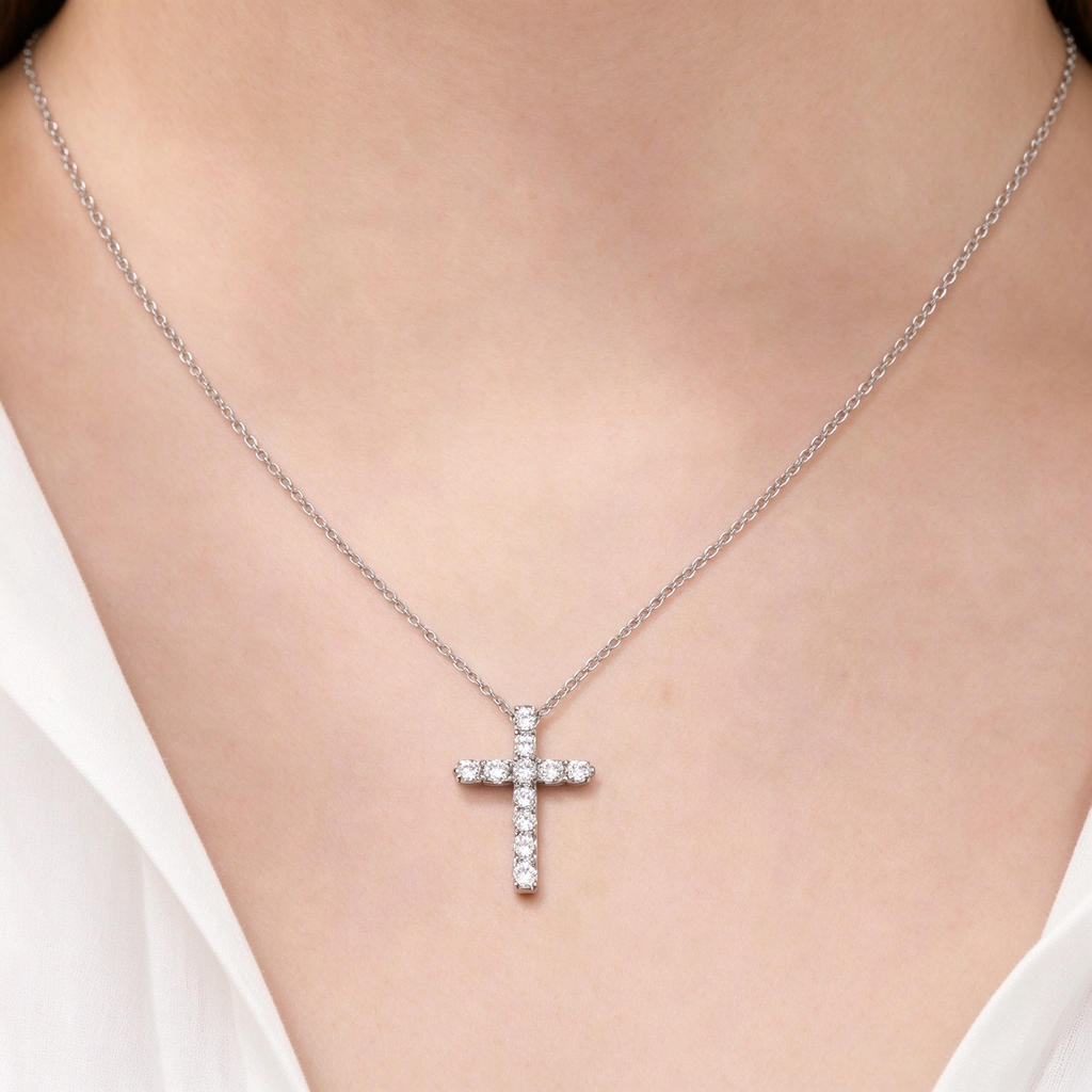 Tiffany & Co. Iconic Silver Cross Pendant Necklace — A Classic Faith-Themed Necklace