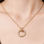 Tiffany & Co. Tiffany T Wire Circle Yellow Gold Pendant Necklace