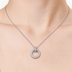 T1 Series Iconic Round Pendant Necklace in White Gold – Luxury Jewelry