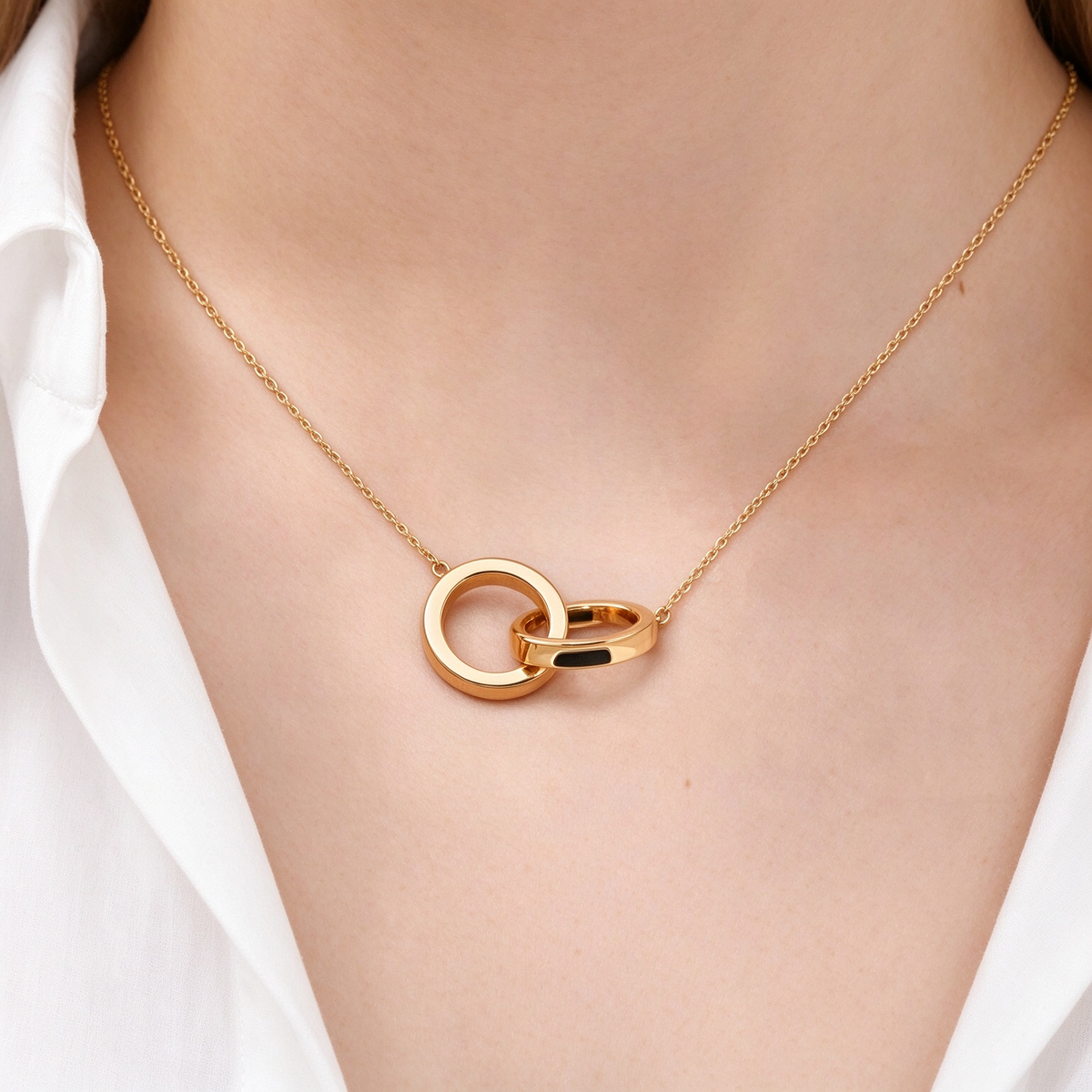 Tiffany & Co. Tiffany 1837 Collection Gold Interlocking Circles Necklace
