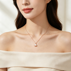 Bvlgari Divas' Dream rose gold fan-shaped necklace, set with mother-of-pearl and diamonds.