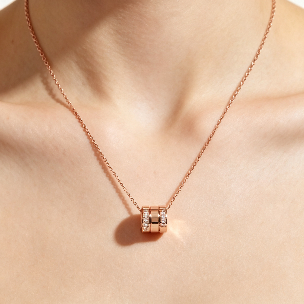 BVLGARI Serpenti Viper Pendant Necklace – Rose Gold