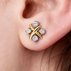 Schlumberger Lynn Series Gold Earrings – Iconic X-motif Studs | Luxury Jewelry
