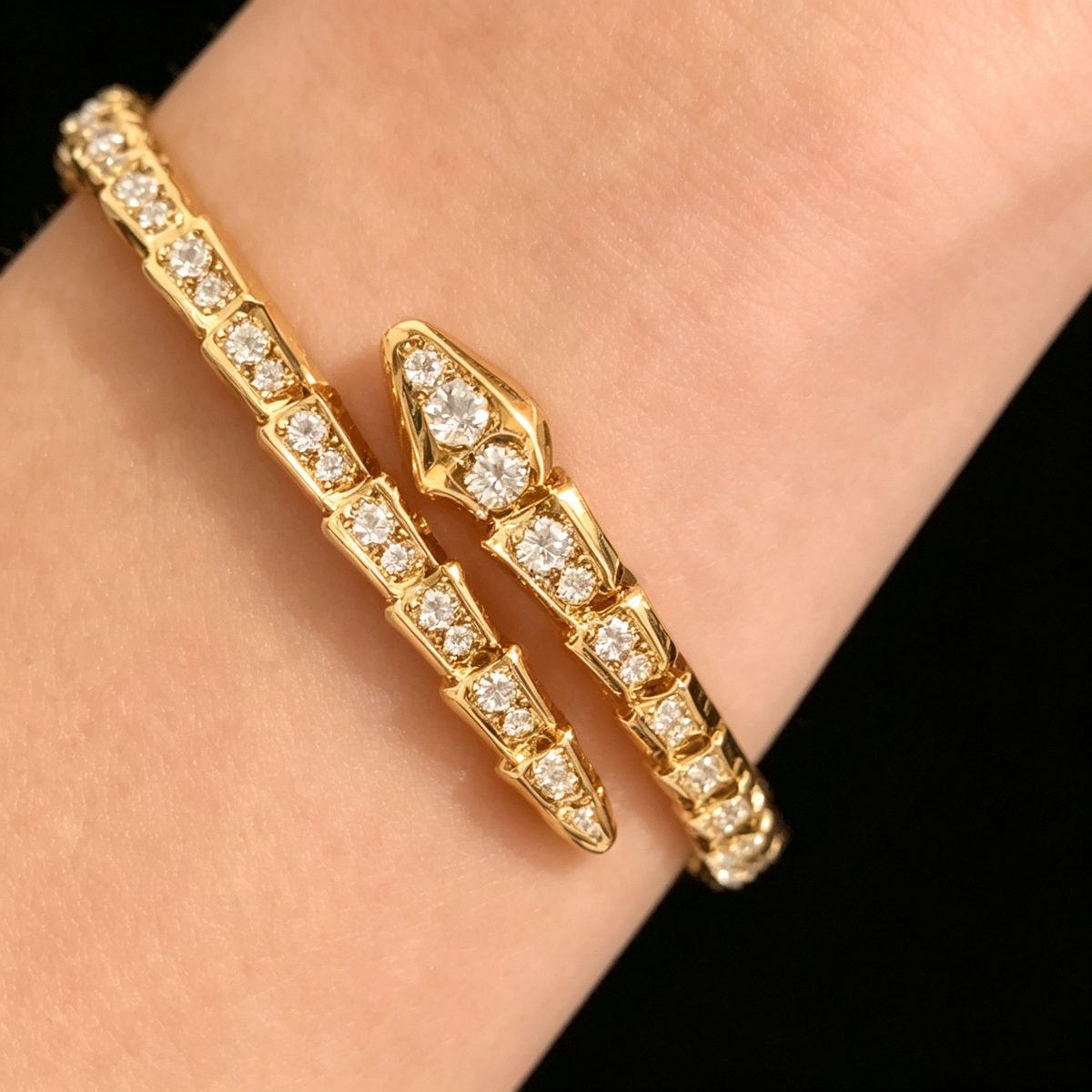 BVLGARI Serpenti Venti style snake bracelet, rose gold, gold-tone