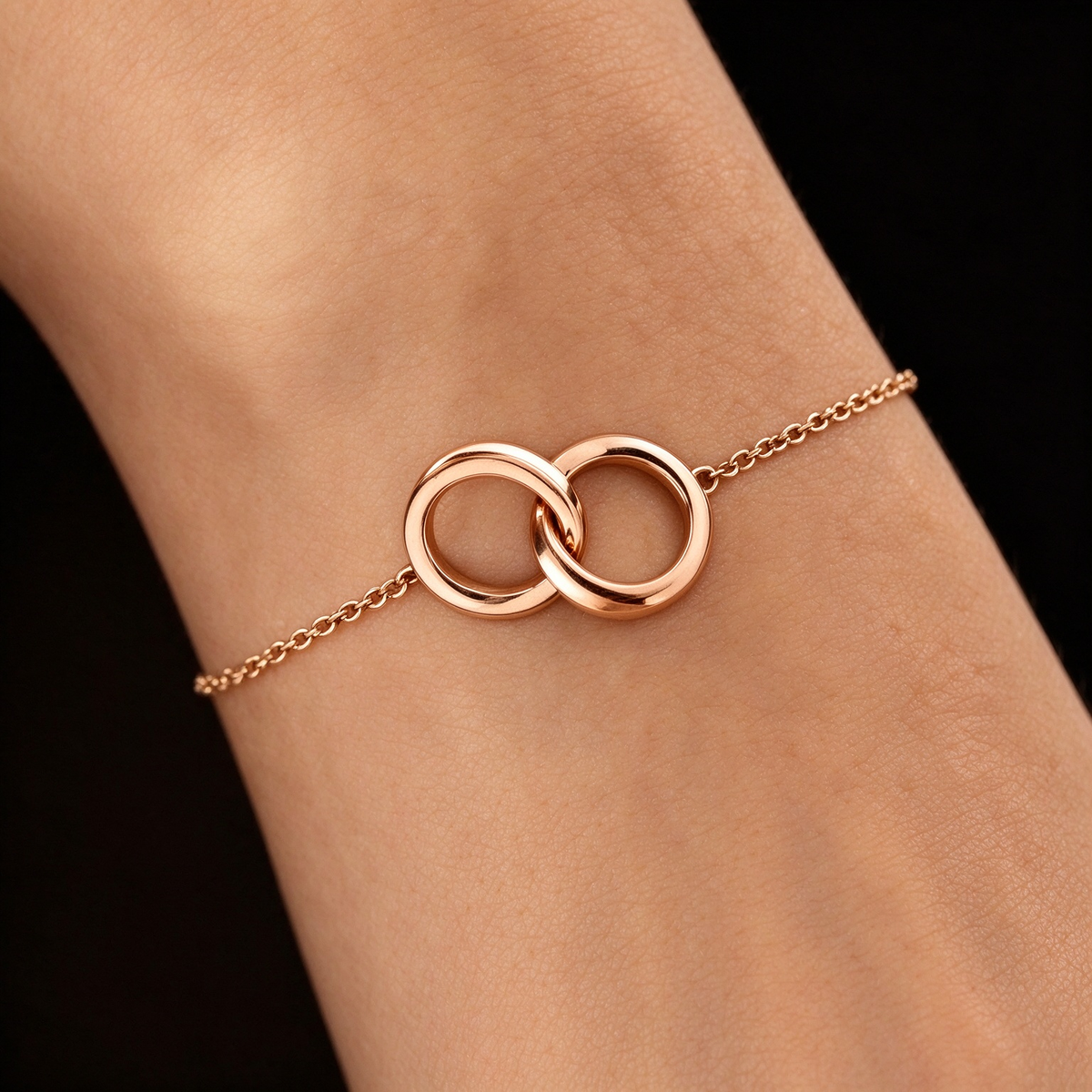 Tiffany & Co. Tiffany 1837 Collection Rose Gold Interlocking Circles Chain Bracelet