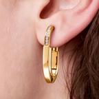 Tiffany. Tiffany Lock medium yellow gold earrings—iconic padlock-style clasp | Luxurious high-polish jewelry